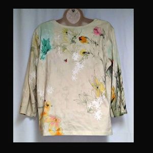 Chico's Tops - Chico's Graphic Knit Top Beaded Accents Size 2 Chico's Tops - Chico's Graphic Knit Top Beaded Accents Size 2